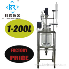lab scale glass reactor with glass reactor vessel